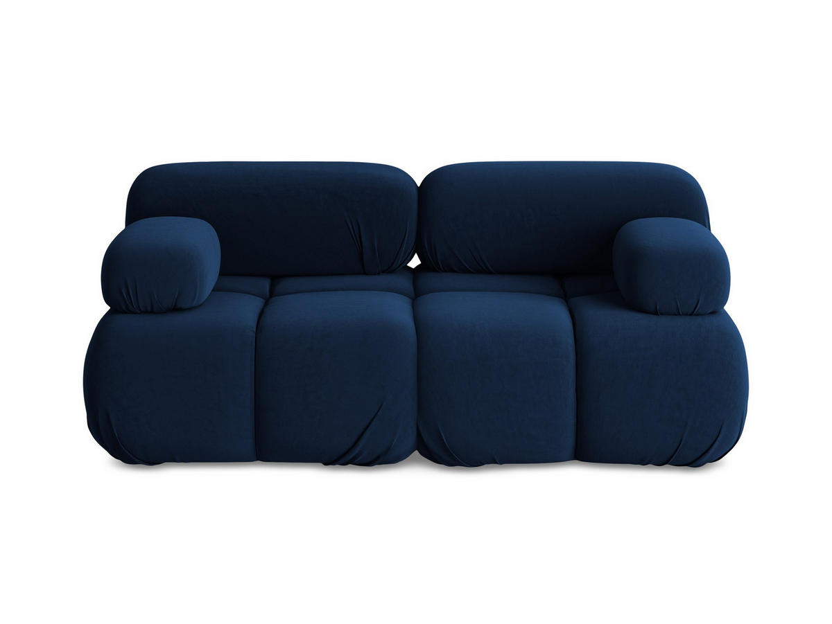2-SITZER-SOFA Samt Stoff Blau - Blau/Schwarz, Kunststoff/Textil (190/70/96cm) - Makamii