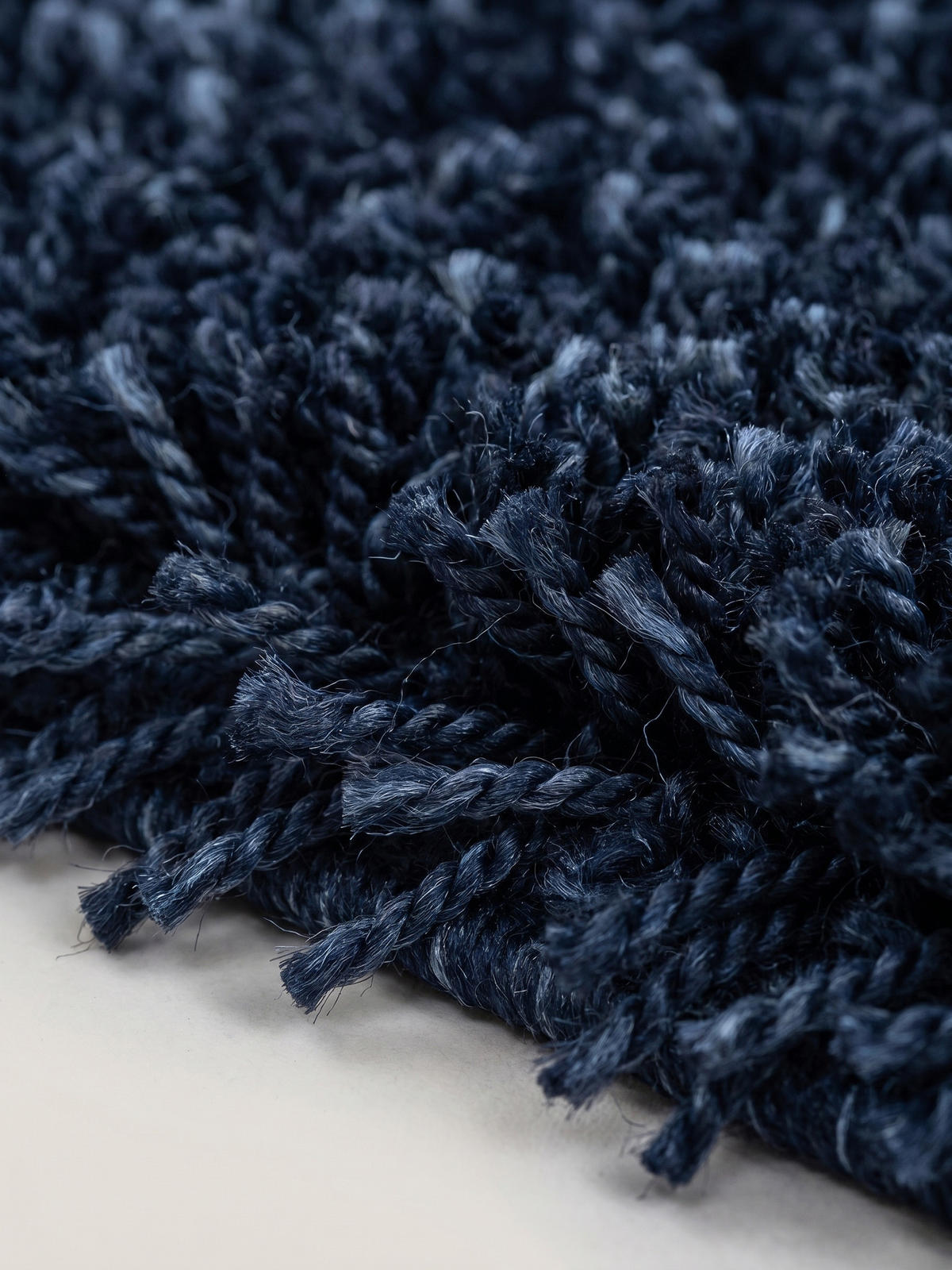 TEPPICH Hochflor Unifarben Polypropylen Wohnzimmer Shaggy Marineblau Rund 80x80 - Blau, Textil (80/80cm) - KADIMA DESIGN