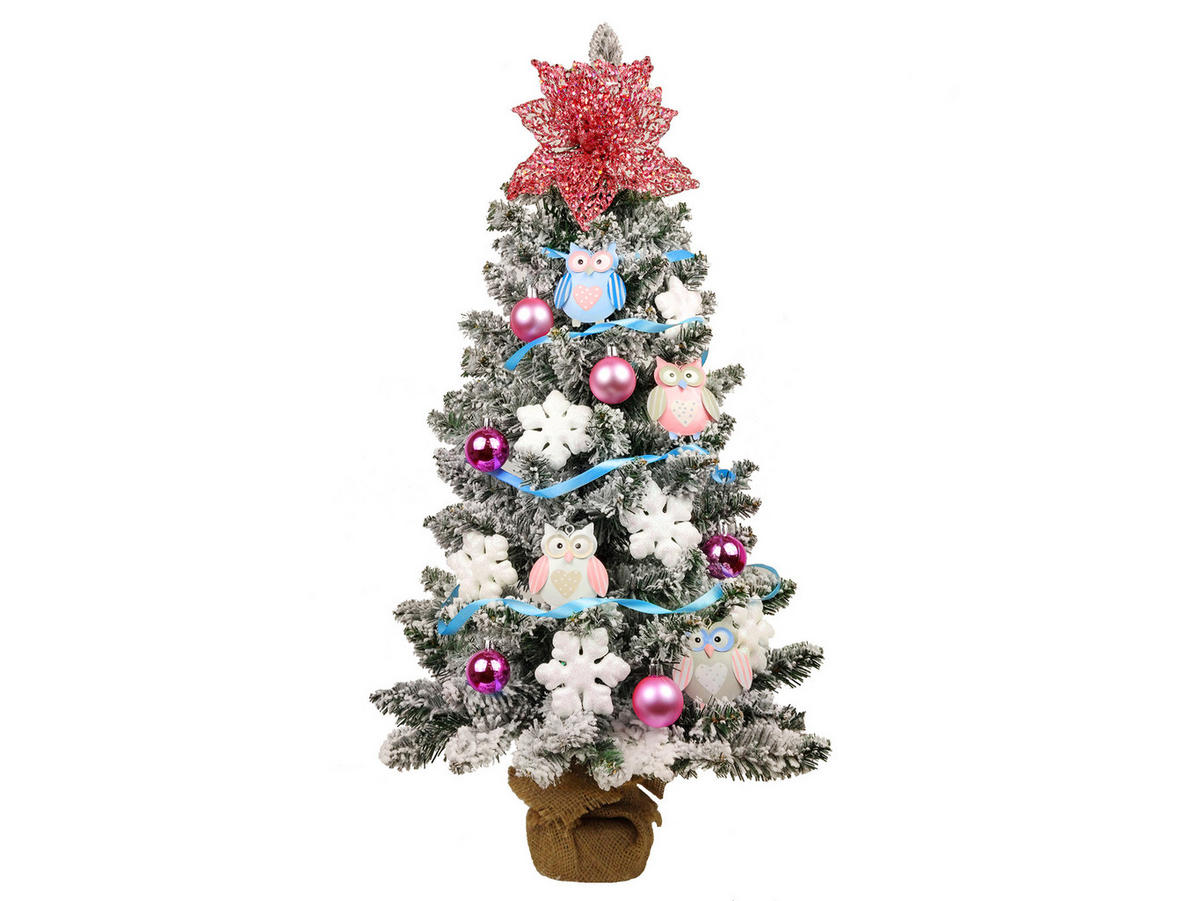 WEIHNACHTSORNAMENTE 12er-Set Ornamente rosa matt / glänzend 4 cm - Pink, Kunststoff (4/4/4cm) - LAALU