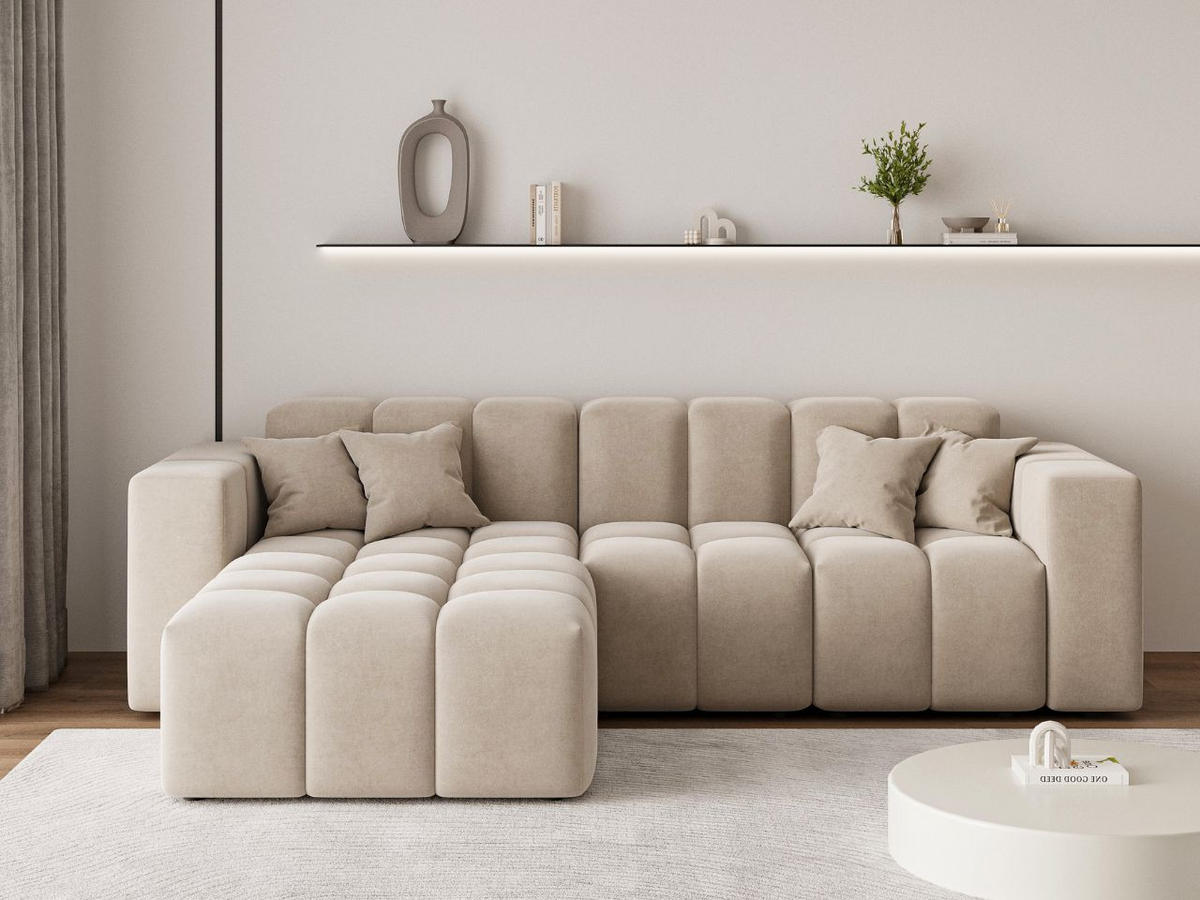 ECKSOFA Loopo Beige Links - Beige, Holz/Textil (265/180cm) - Graingold
