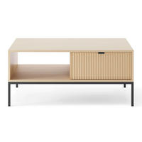 KONFERENČNÍ stolek Vellore Dekor dub s černou podnoží 104 x 68 cm - černá/béžová, kov/kompozitní dřevo (68/104/46cm) - Selsey