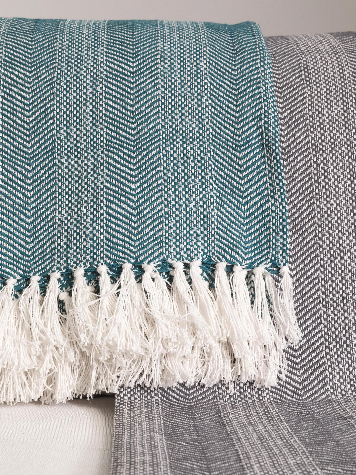 BAUMWOLLDECKE Alisea Blau 125x150 cm - Blau, Textil (125/150cm) - benuta Nest