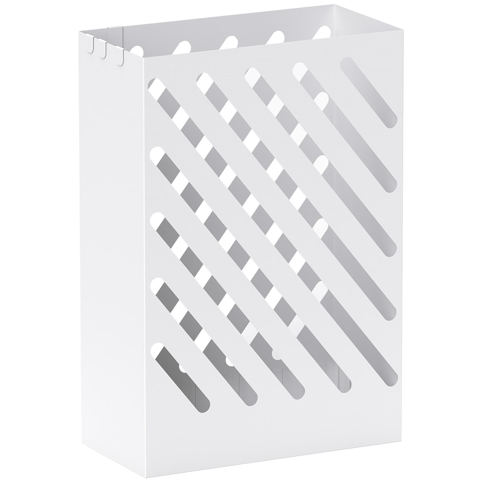 SCHIRMSTÄNDER Regenschirmständer mit 4 Haken und Wasserauffangschale Weiß - Weiß, Metall (14/41/28cm) - HOMCOM