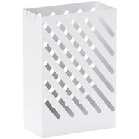 SCHIRMSTÄNDER Regenschirmständer mit 4 Haken und Wasserauffangschale Weiß - Weiß, Metall (14/41/28cm) - HOMCOM