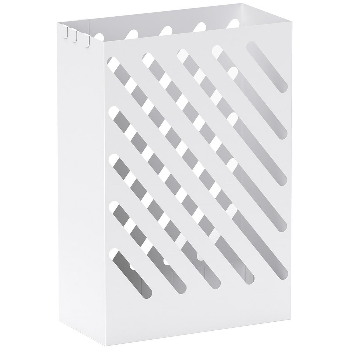 SCHIRMSTÄNDER Regenschirmständer mit 4 Haken und Wasserauffangschale Weiß - Weiß, Metall (14/41/28cm) - HOMCOM