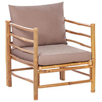 GARTENSTUHL Holz Taupe Cerreto - Hellbraun/Beige, Holz (63/80/68cm) - Beliani