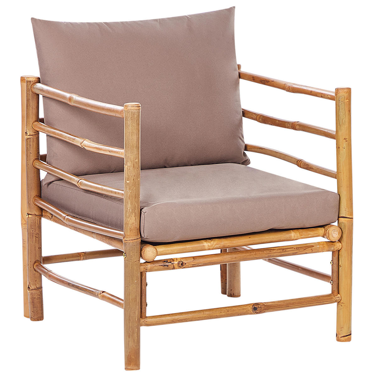 GARTENSTUHL Holz Taupe Cerreto - Hellbraun/Beige, Holz (63/80/68cm) - Beliani