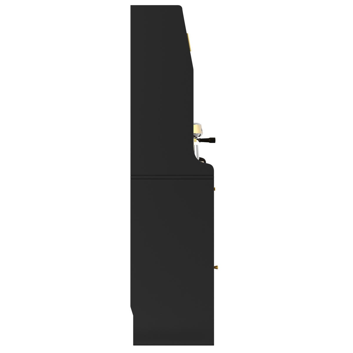 PŘÍBORNÍK černý se skleněnými dvířky 180 cm vysoký s aplikací LED a 2 zásuvkami - černá, kompozitní dřevo (120/180/40cm) - Urban Meuble