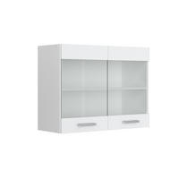 KÜCHENGLASSCHRANK R-Line Weiß Hochglanz 80 cm - Weiß Hochglanz/Weiß, Holzwerkstoff (80/60/31cm) - Vicco