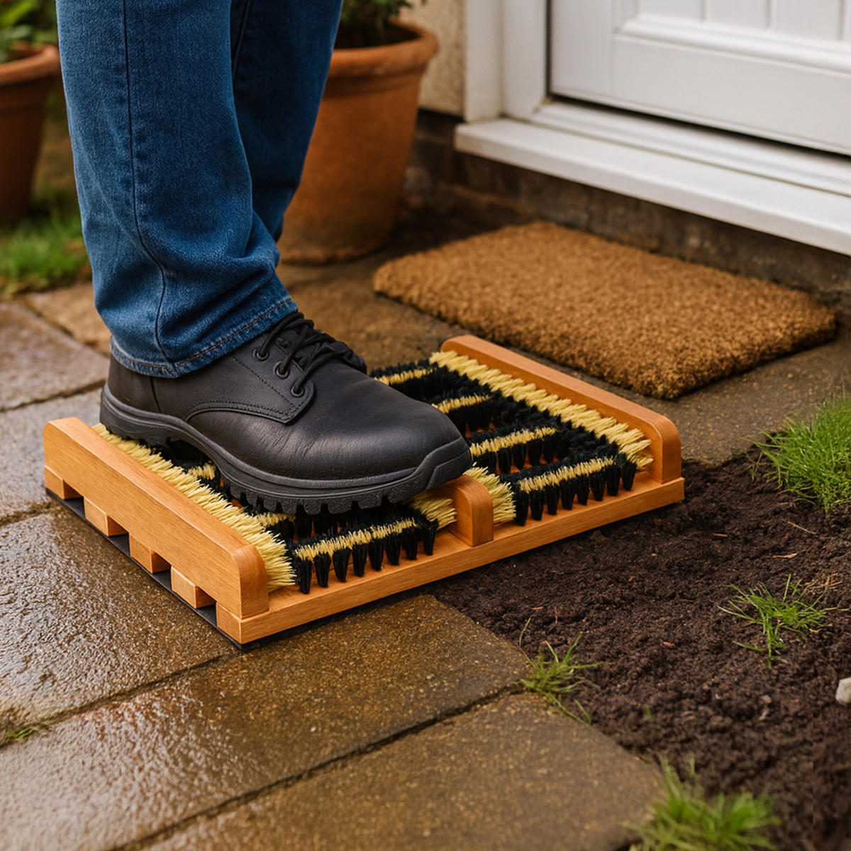 ČISTIČ obuvi - různobarevná, dřevo/plast (36/5.5/26cm) - Relaxdays