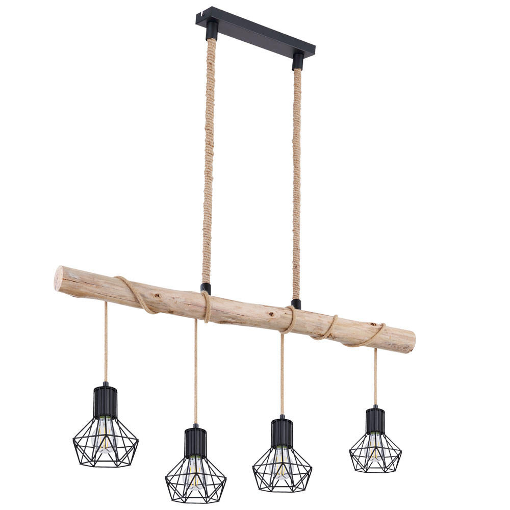 LED HÄNGELEUCHTE Holz Braun Höhenverstellbar - Braun, Holz (100/13.3/120cm) - Globo Lighting