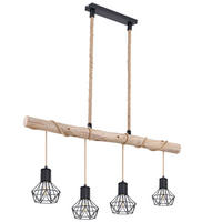 LED HÄNGELEUCHTE Holz Braun Höhenverstellbar - Braun, Holz (100/13.3/120cm) - Globo Lighting