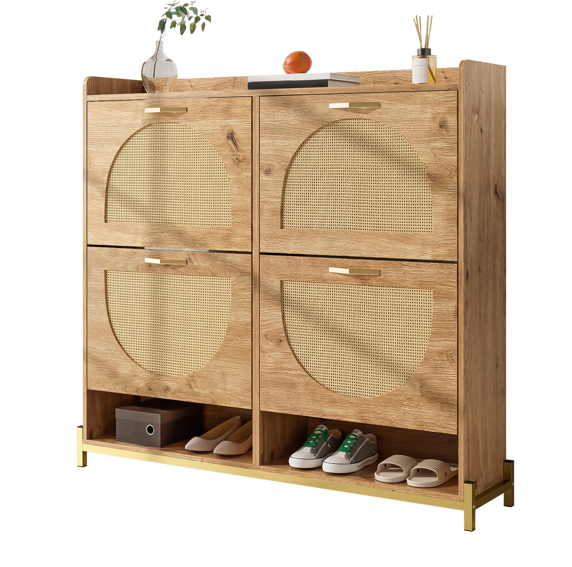 SCHUHSCHRANK 108,5/100/24 cm Holzfarbe aus MDF mit oberer Ablage - Naturfarben, Holzwerkstoff (108.5/100/24cm) - OKMYHOME
