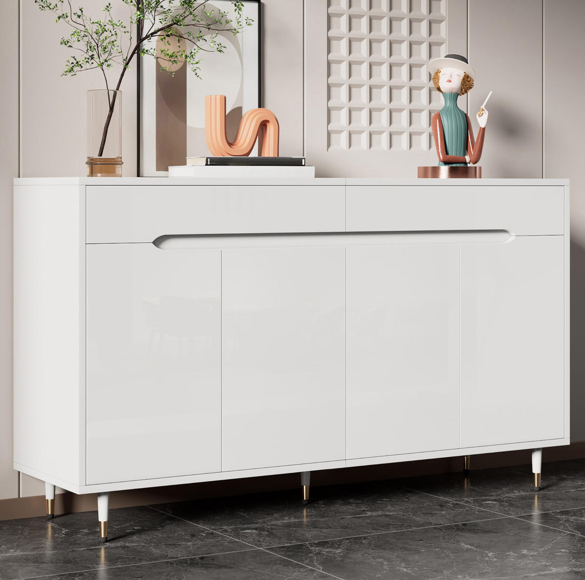SCHUHSCHRANK 140/84/39 cm Weiß aus Spanplatte mit Soft-Close-Scharnieren - Weiß, Holzwerkstoff (140/84/39cm) - OKMYHOME