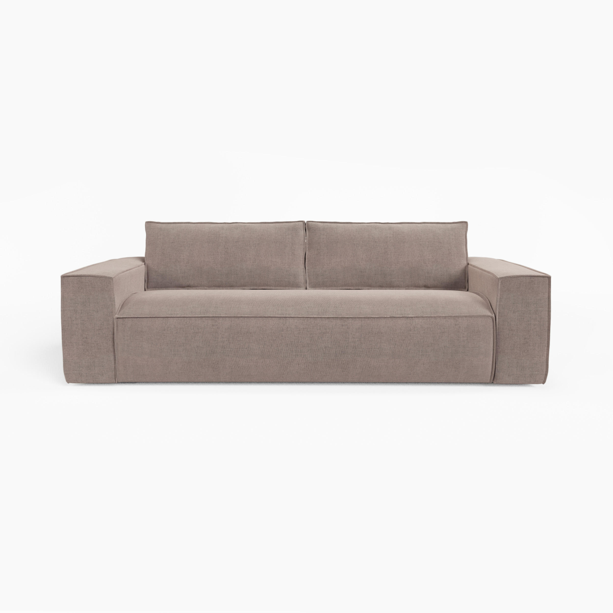 EXPRESS-SOFA umwandelbar Matratze Dunlopillo 160cm Velours Taupe 234cm - Taupe, Textil (234/90/100cm) - Sia Home