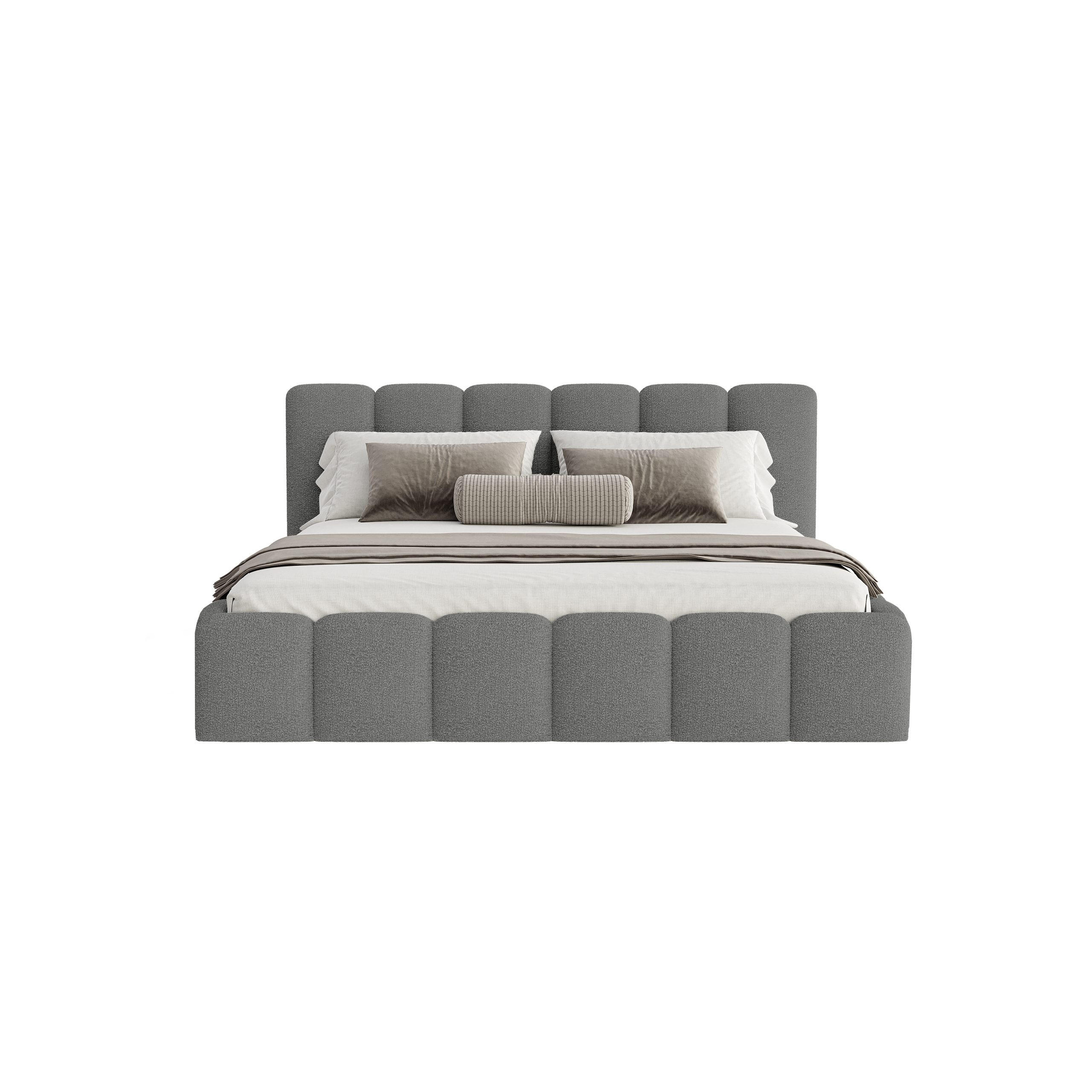 POLSTERBETT Lukhi 180x200 cm, Graphit - Graphitfarben, Textil (180/200cm) - Fedve