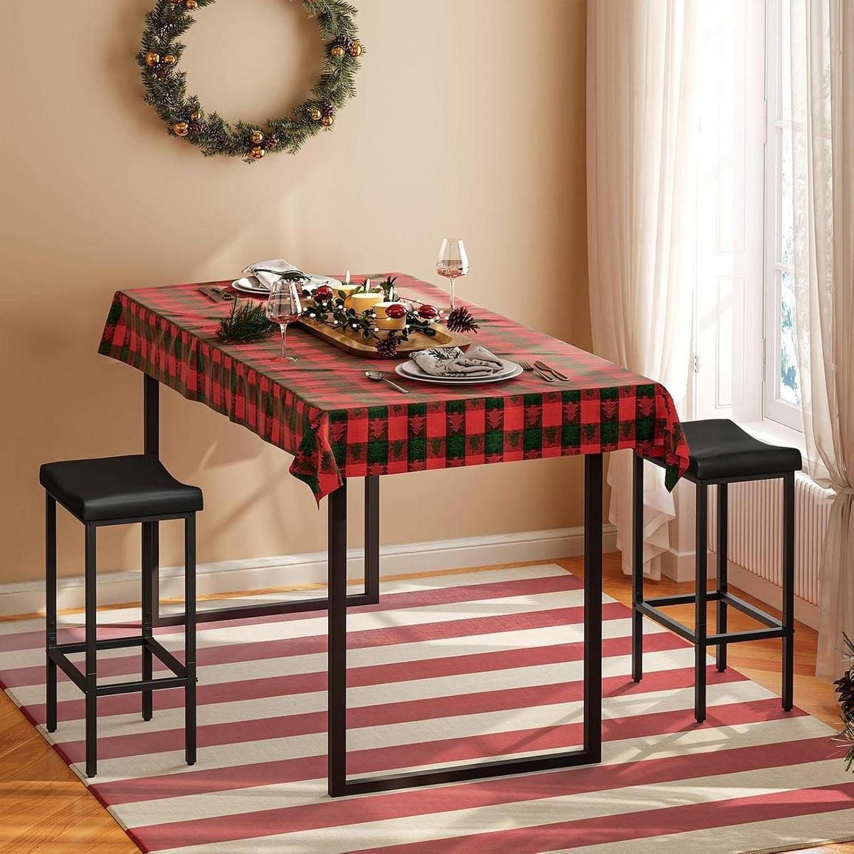 BARHOCKER 2er-Set Schwarz mit PU-Sitzfläche 63 cm - Schwarz, Kunststoff (42/63/30cm)