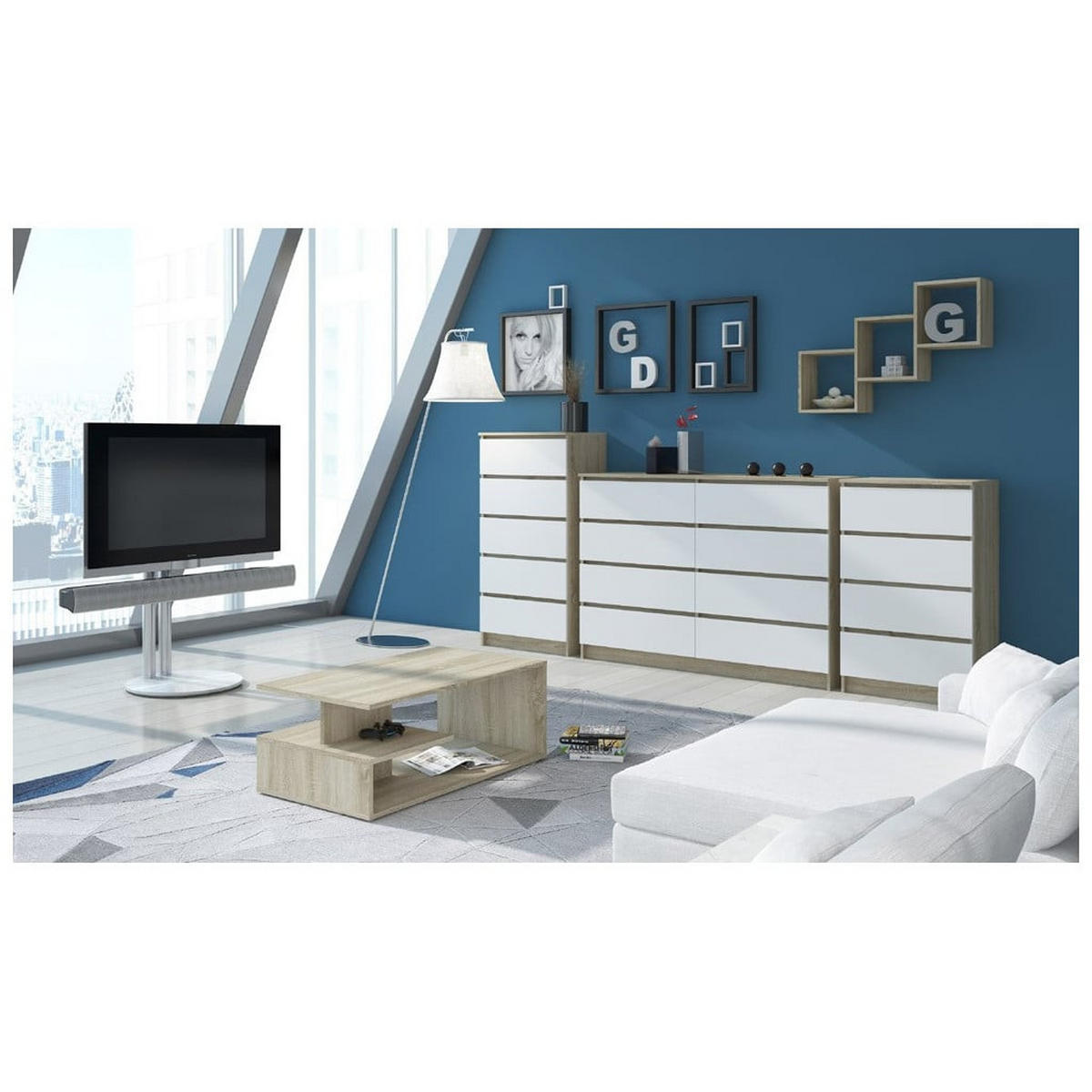 WANDREGAL Eiche Sonoma 25/25/15 - Sonoma Eiche, Holzwerkstoff (25/25/15cm) - RAUMHIRSCH FURNITURE