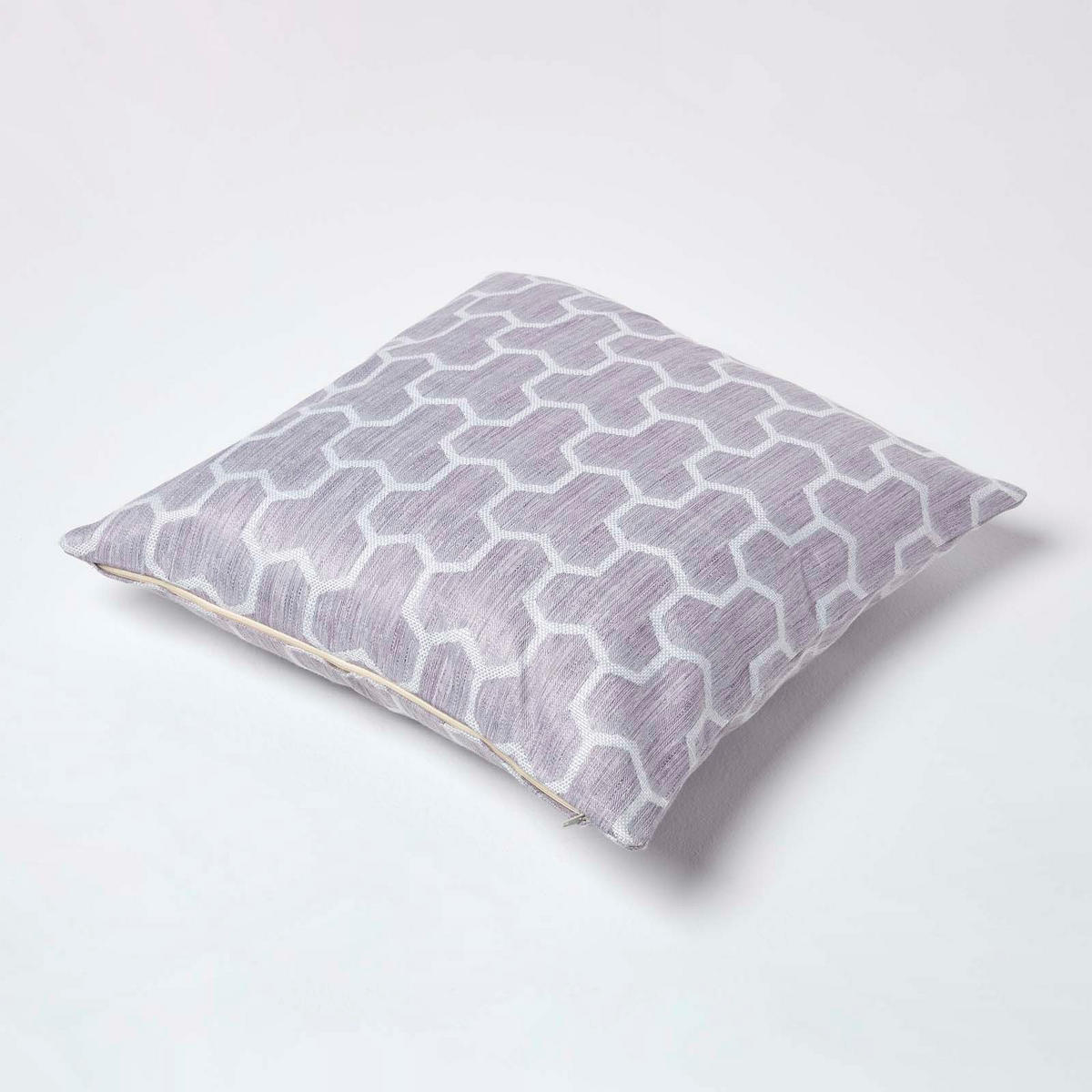 KISSENHÜLLE Jacquard geometrisch 45/45 cm - Flieder, Textil (45/45cm) - Homescapes