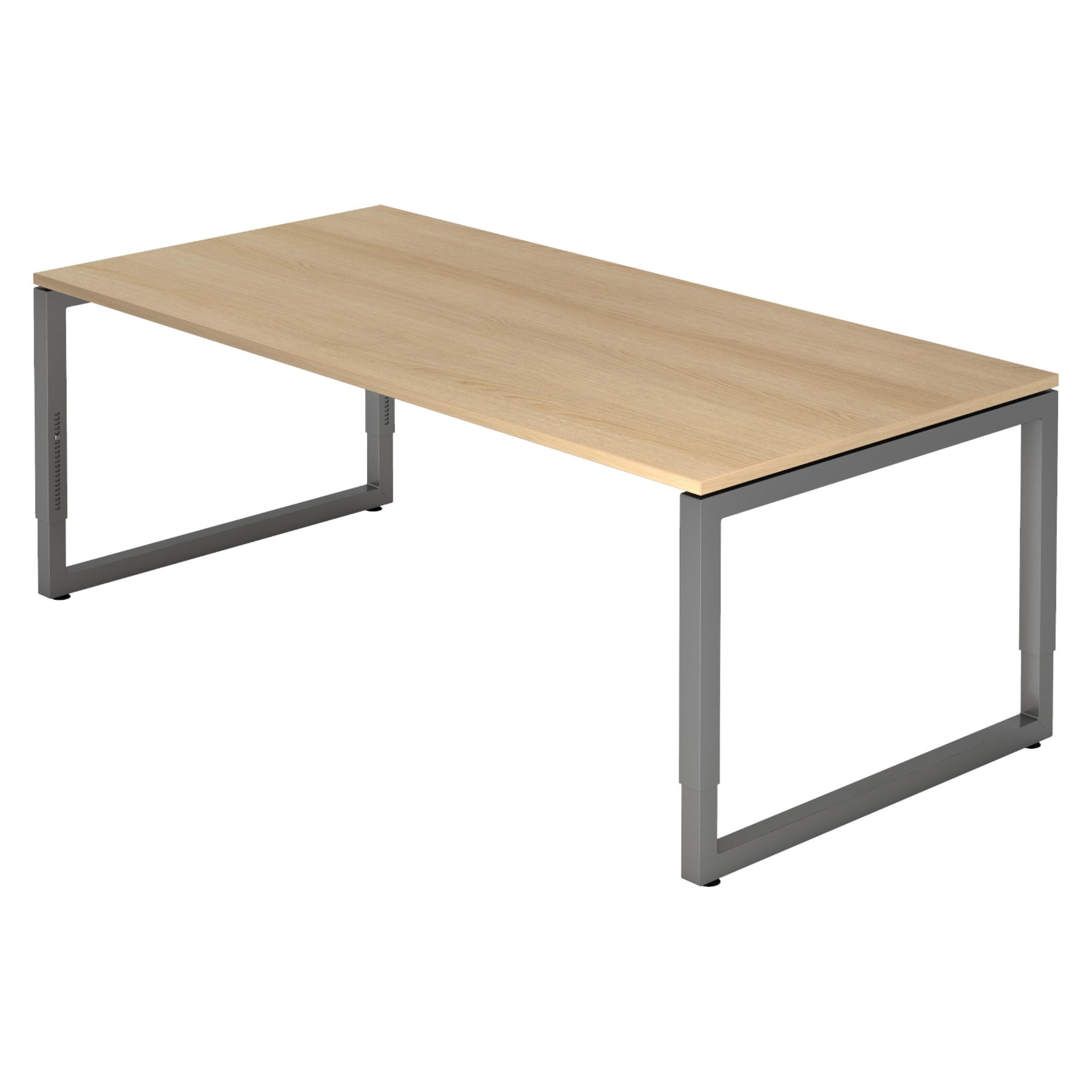 SCHREIBTISCH Serie-R 100/200/74 cm in Eichefarben/Graphitfarben - Eichefarben/Graphitfarben, Holzwerkstoff (100/200/74cm) - bümö