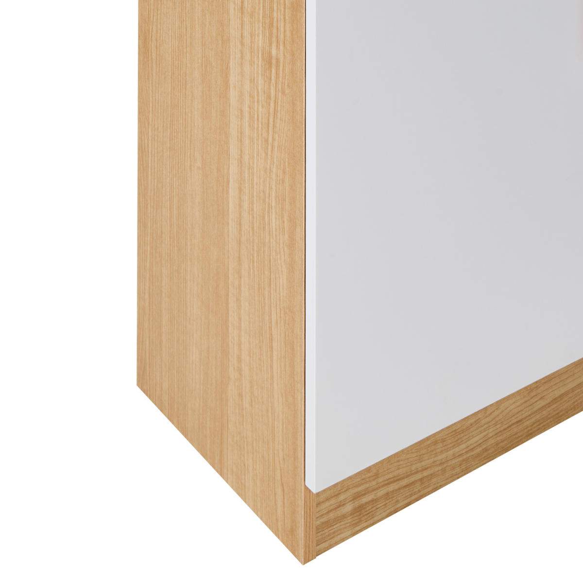 VITRINE mit Glastüren 80 cm Weiß Cygnet - Hellbraun/Weiß, Holzwerkstoff (80/182/34cm) - Beliani