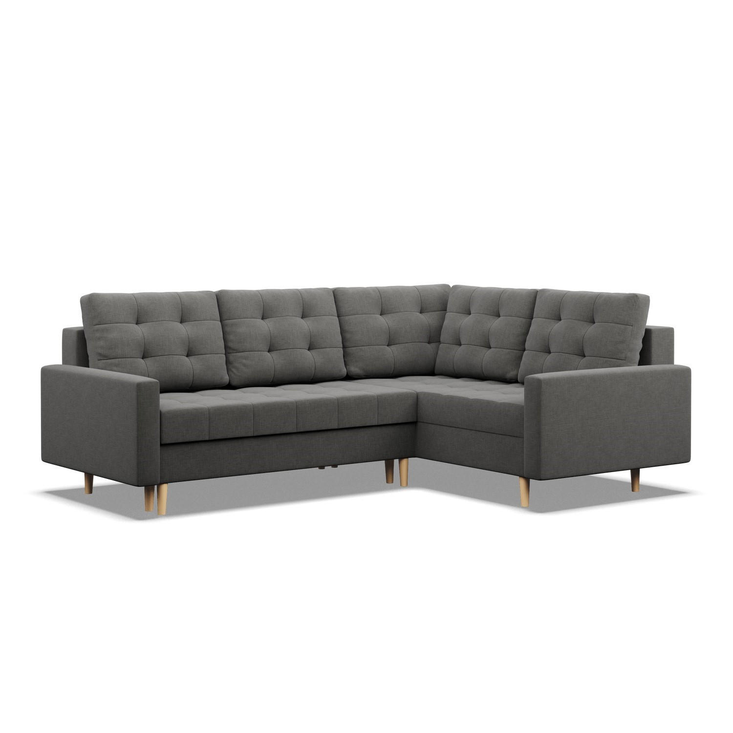 ECKSOFA RECHTS MIT SCHLAFFUNKTION ELMA, Dunkelgrau - Dunkelgrau, Textil (223/172cm) - Mebligo