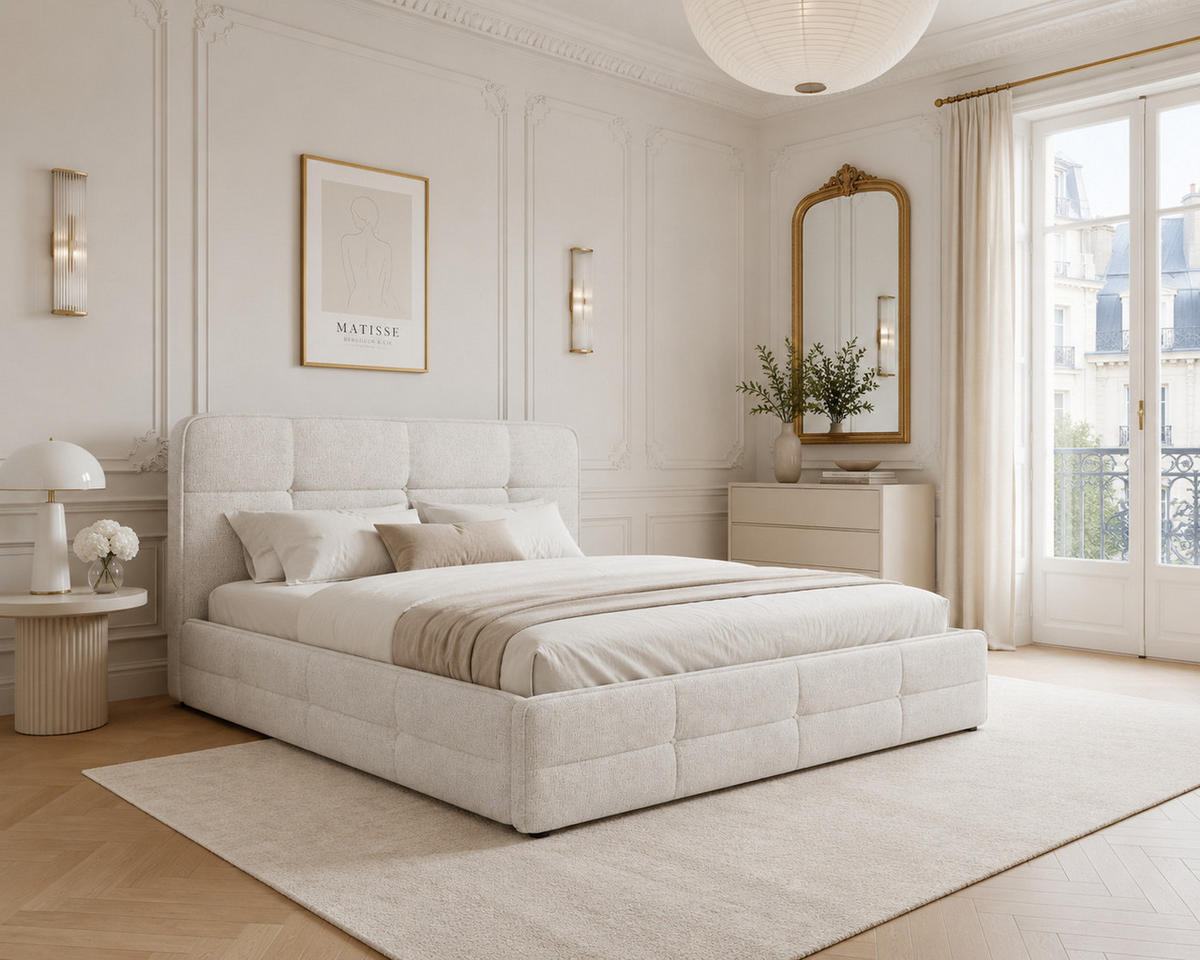 POLSTERBETT 17 140 x 200 cm – Aragon – Bett mit Federmechanismus und Stauraum - Weiß, Holz (140/200cm) - ROYAL24_MARKT