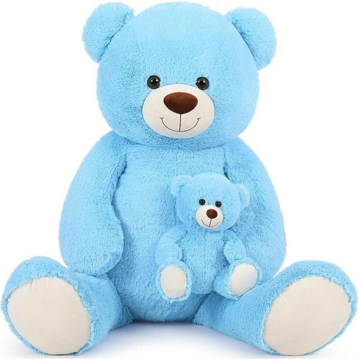 STOFFTIER-SET Teddybär 2-teilig 100 cm Blau - Blau, Textil (45/100cm)