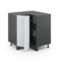 ECKUNTERSCHRANK R-Line Weiß Hochglanz 75.6 cm, AP Eiche - Weiß Hochglanz/Anthrazit, Holzwerkstoff (75.6/81.6/60cm) - Vicco