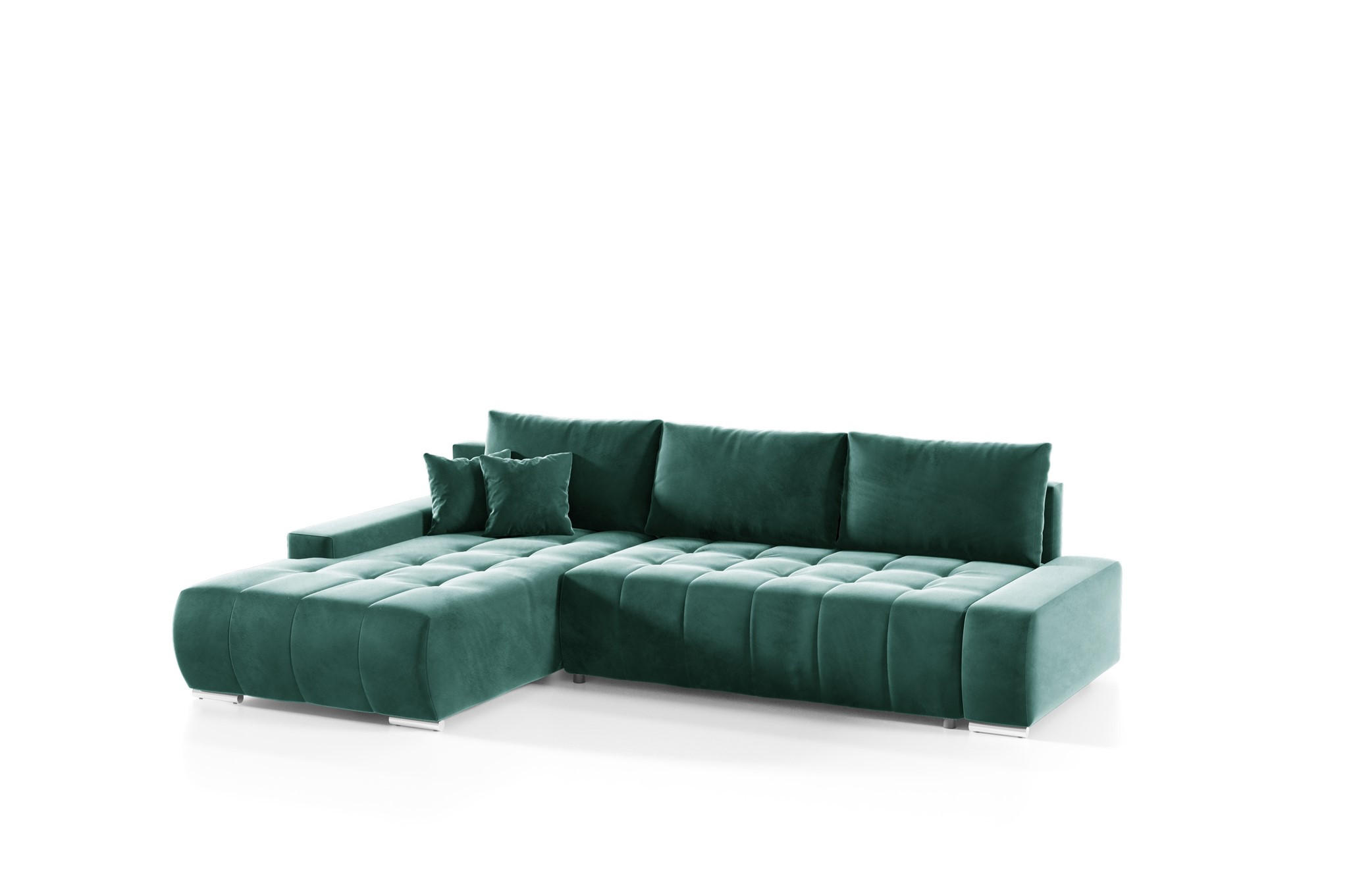 ECKSOFA Vogar In Monolith - Grün, Holzwerkstoff/Textil (265/185cm) - Fun Möbel