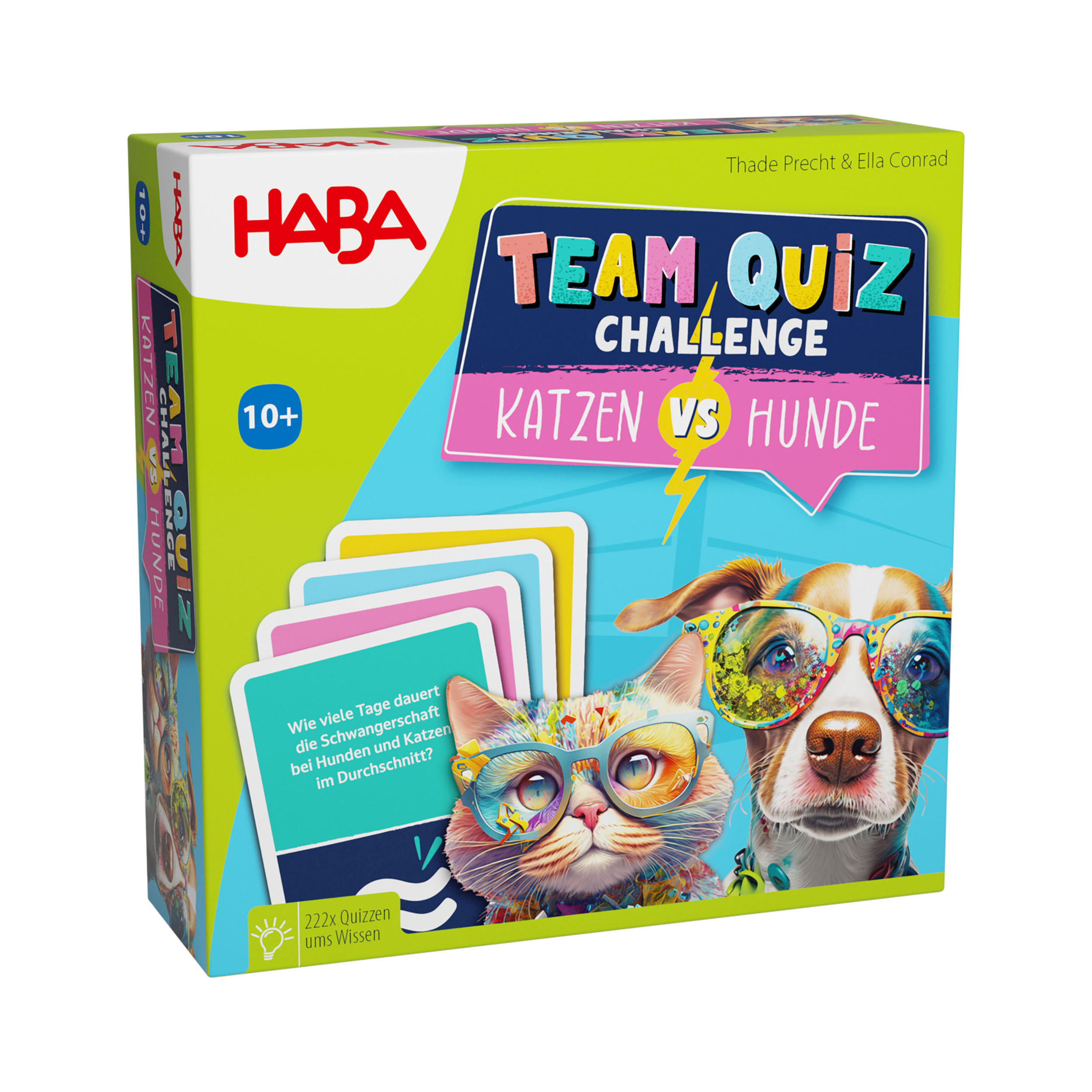 DENKSPIEL Team Quiz Challenge - Katzen vs. Hunde, ab 10 Jahren - Multicolor, Naturmaterialien (15.3/15.3cm)