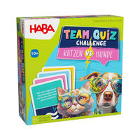 DENKSPIEL Team Quiz Challenge - Katzen vs. Hunde, ab 10 Jahren - Multicolor, Naturmaterialien (15.3/15.3cm)