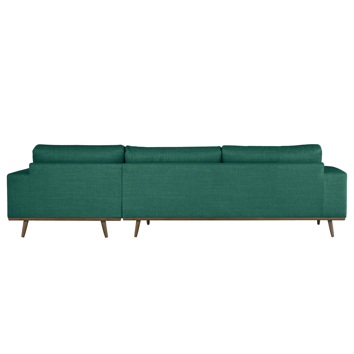 ECKSOFA mit Ottomane - Dunkelgrün/Eichefarben, Eichenholz/Textil (287/219cm) - home24