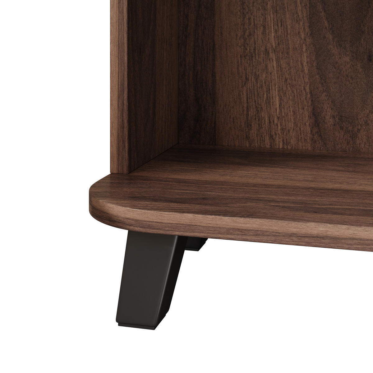 SCHUHSCHRANK in Nussbaum Schuhkipper mit offenen Fächern für Flur, B80/T32/H99cm - Schwarz/Braun, Holzwerkstoff/Metall (80/99/32cm) - STILVORA
