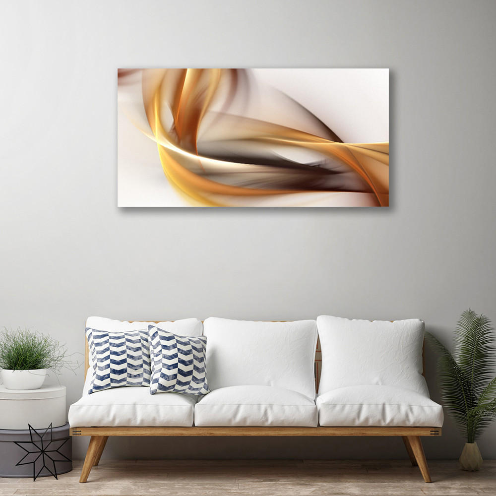 LEINWANDBILD 100x50 cm Jansa-Abstraktion - Creme/Orange, Textil (100/4cm) - TULUP
