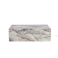 KLUBSKA miza 90/50/30 cm siva z marmoriranim dekorjem, MDF, brez montaže - siva, leseni material (90/50/30cm) - BEAOK