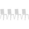BESUCHERSTUHL 4er Set Tunis Holz Weiß Konferenzstuhl Bürostuhl - Weiß, Holz (43/87/47cm) - DELUKE