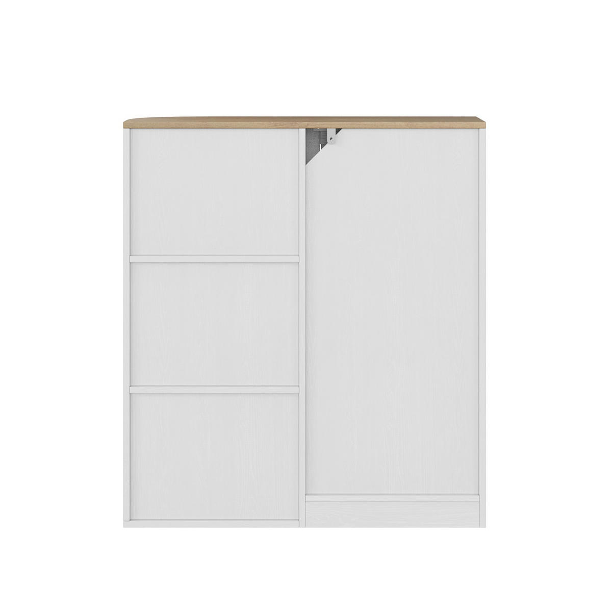 MIDISCHRANK 68/25/76 cm aus MDF mit verstellbaren Einlegeböden Weiß/Eiche - Weiß, Holzwerkstoff (68/76/25cm) - Modenvie