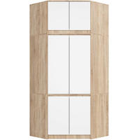KLEIDERSCHRANK Sonoma Eiche, Weiß 100x50x235 cm - Weiß/Sonoma Eiche, Holzwerkstoff (100/235/50cm) - Akord