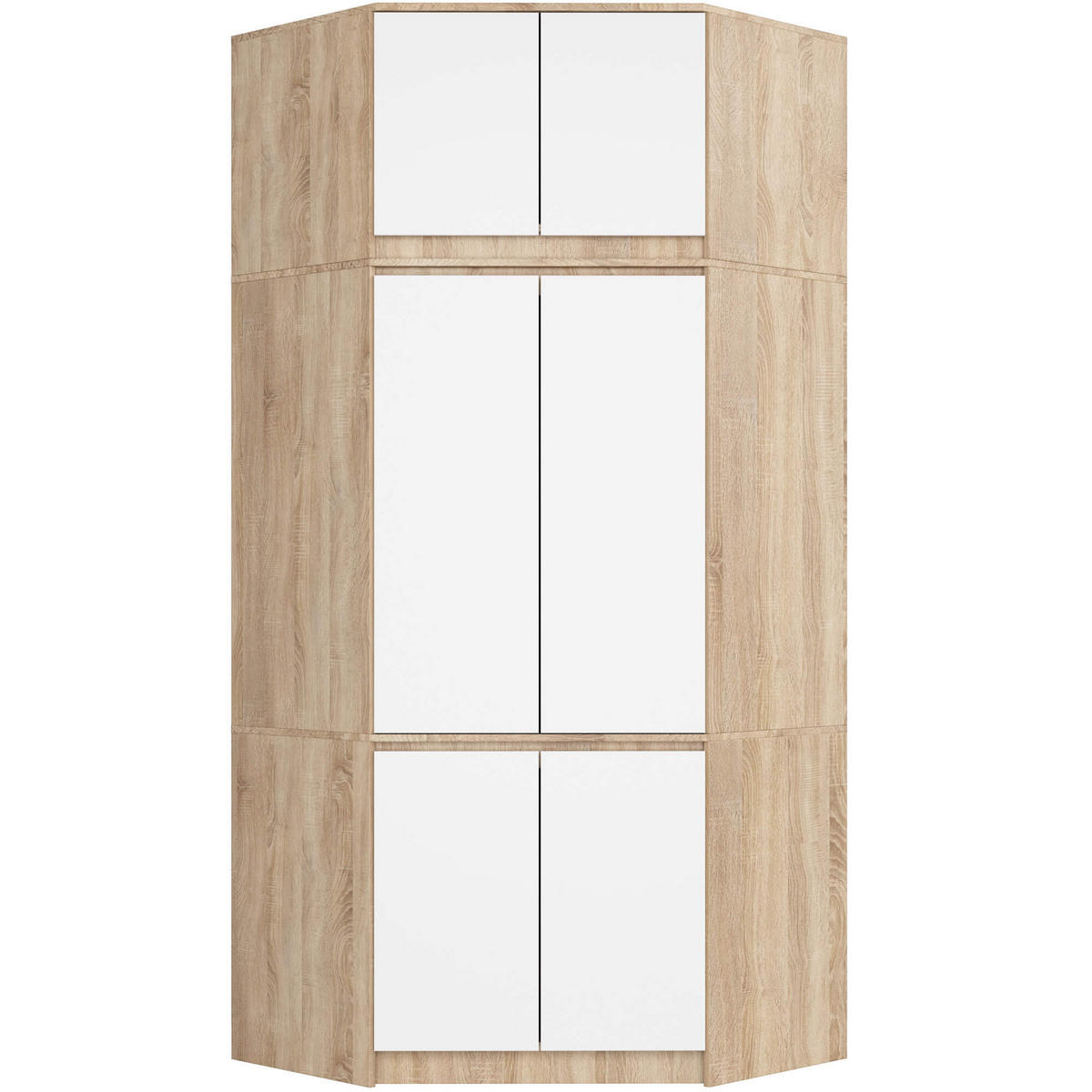 KLEIDERSCHRANK Sonoma Eiche, Weiß 100x50x235 cm - Weiß/Sonoma Eiche, Holzwerkstoff (100/235/50cm) - Akord