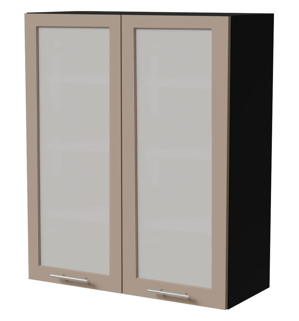 HÄNGESCHRANK Brerra W4S/80 Schwarz / RAL 1019 graubeige Matt 80 / 32,5 / 96cm - Graubraun/Schwarz, Holz/Holzwerkstoff (80/96/32.5cm) - Feldmann-Wohnen