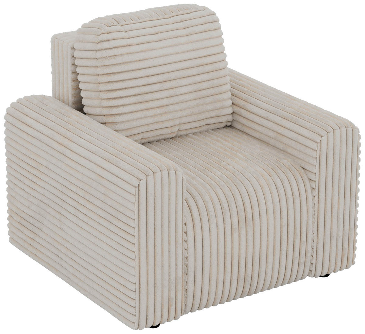 SESSEL NESSARO - Beige Cord - Beige/Schwarz, Kunststoff/Textil (96/94/90cm) - MKS