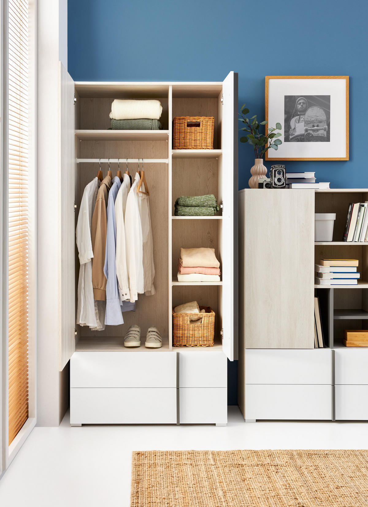 DREHTÜRENSCHRANK BERGAMO 90/195/50cm 2-türig Eichefarben - Eichefarben, Holzwerkstoff (90/195/50cm) - MASSENO