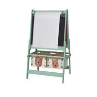 KINDERTAFEL, 3 in 1 Kinder Staffelei, Doppelseitige Standtafel mit Papierrolle - Grün, Holzwerkstoff (46.5/93/54cm) - AIYAPLAY