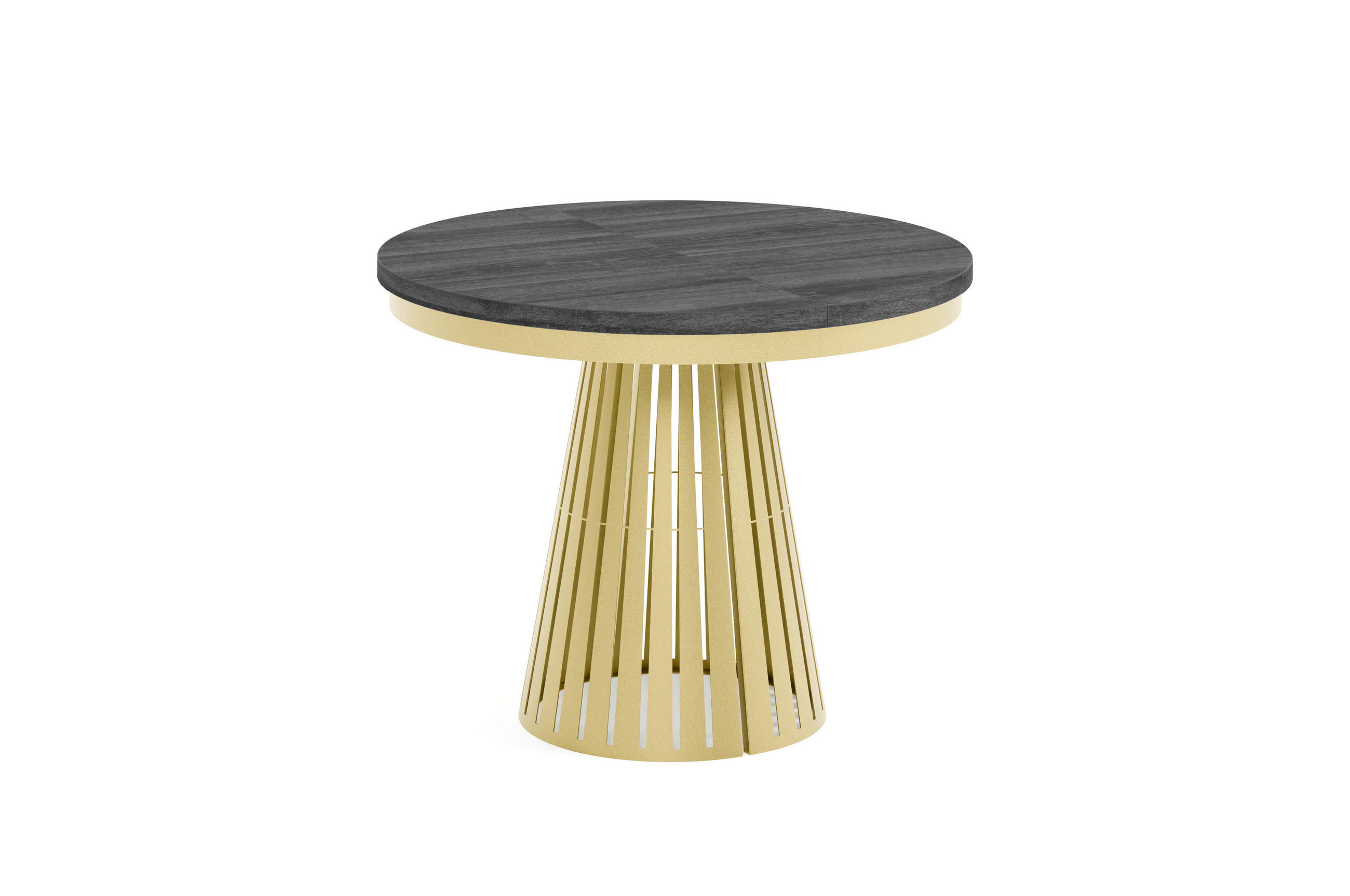 ESSTISCH Cone Bis - Anthrazit/Goldfarben, Holzwerkstoff/Metall (100/100/76cm) - Meblini