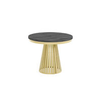 ESSTISCH Cone Bis - Anthrazit/Goldfarben, Holzwerkstoff/Metall (100/100/76cm) - Meblini
