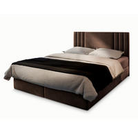 BOXBETT BRES 180x200 cm mit Matratze und Topper - Braun - Braun, Holz (180/200cm) - MASSENO