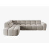 ECKSOFA links Lisa aus Samt leichtes beige 5 Sitzplätze - Creme, Textil (234/293cm) - Micadoni