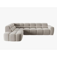 ECKSOFA links Lisa aus Samt leichtes beige 5 Sitzplätze - Creme, Textil (234/293cm) - Micadoni