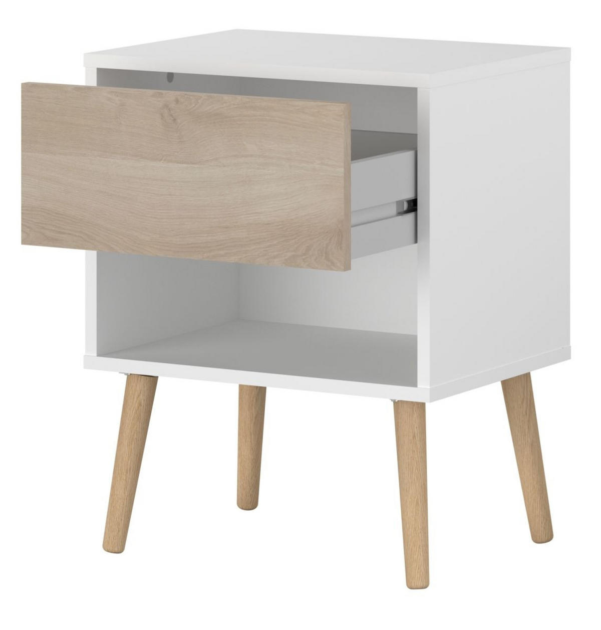 JUGENDZIMMER weiß, Eiche, Komplett-Set 5-teilig mit vielen Fächern - Eichefarben/Weiß, Holzwerkstoff (95/205/206cm) - Parisot Meuble